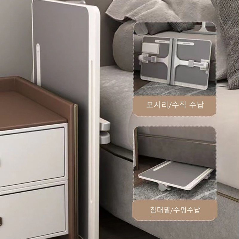 업그레이드버전 접이식 침대 테이블 좌석테이블 노트북책상 침실테이블 거실테이블 높이조절 각도조절 +USB 포트+보관 서랍+ 램프 및 팬쿠폰할인 상세 이미지 2