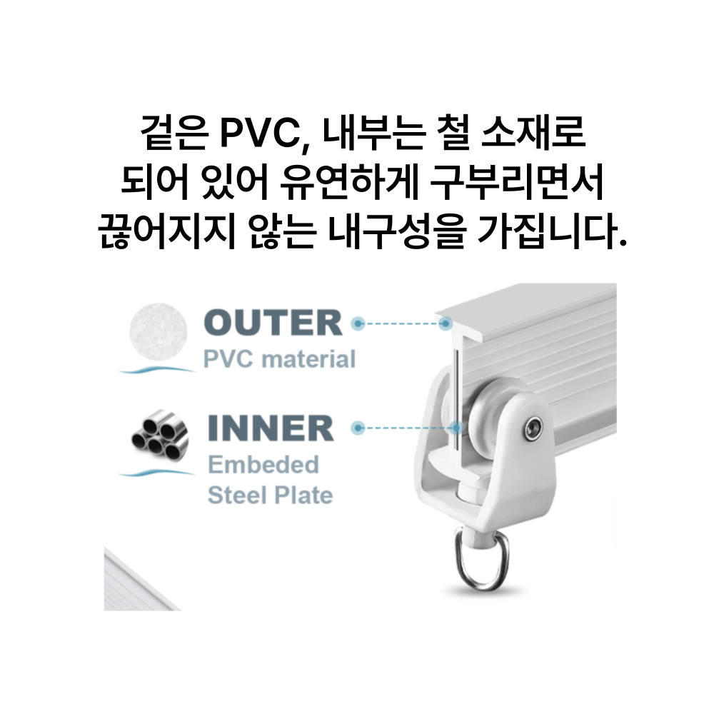 InLoop 휘어지고 컷팅가능한 곡선 커튼 레일할인· 2일 남음 상세 이미지 2