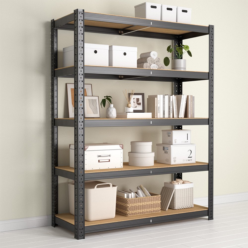 코멧 튼튼한 무볼트 간편조립 철재 선반, 블랙, 5단 상세 이미지 2