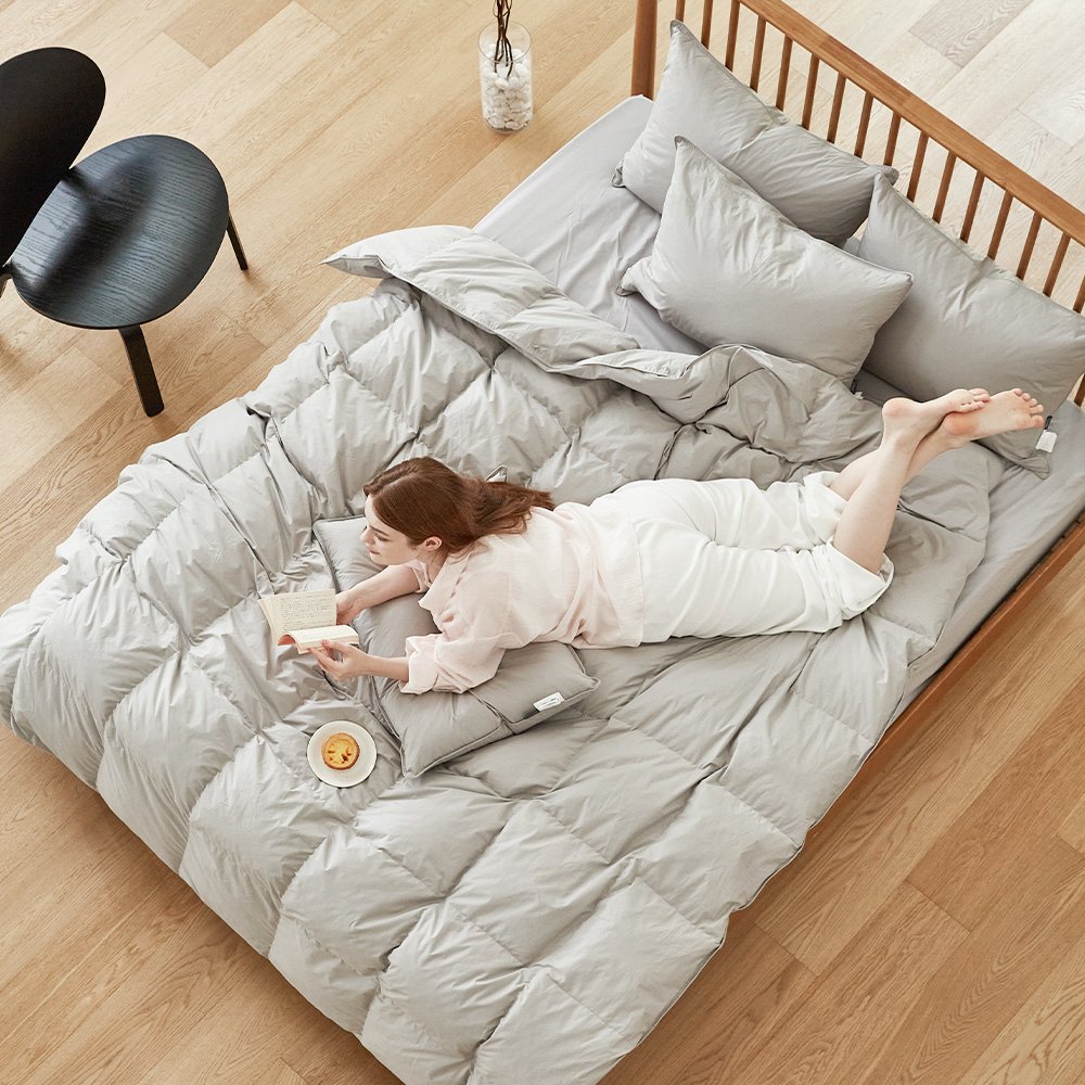 라뽐므 오폴레 구스이불 한겨울용 1.2kg, 라이트그레이 상세 이미지 2