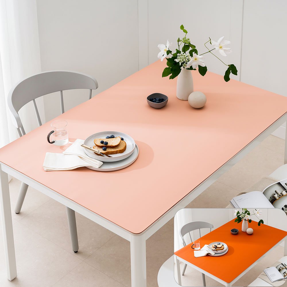 (16colors 11size) 깐깐공주 100% 방수 가죽 식탁보 테이블보 식탁매트 테이블매트, 120x80cm, 양면-12 (Gray+LightGold), 1개 상세 이미지 1