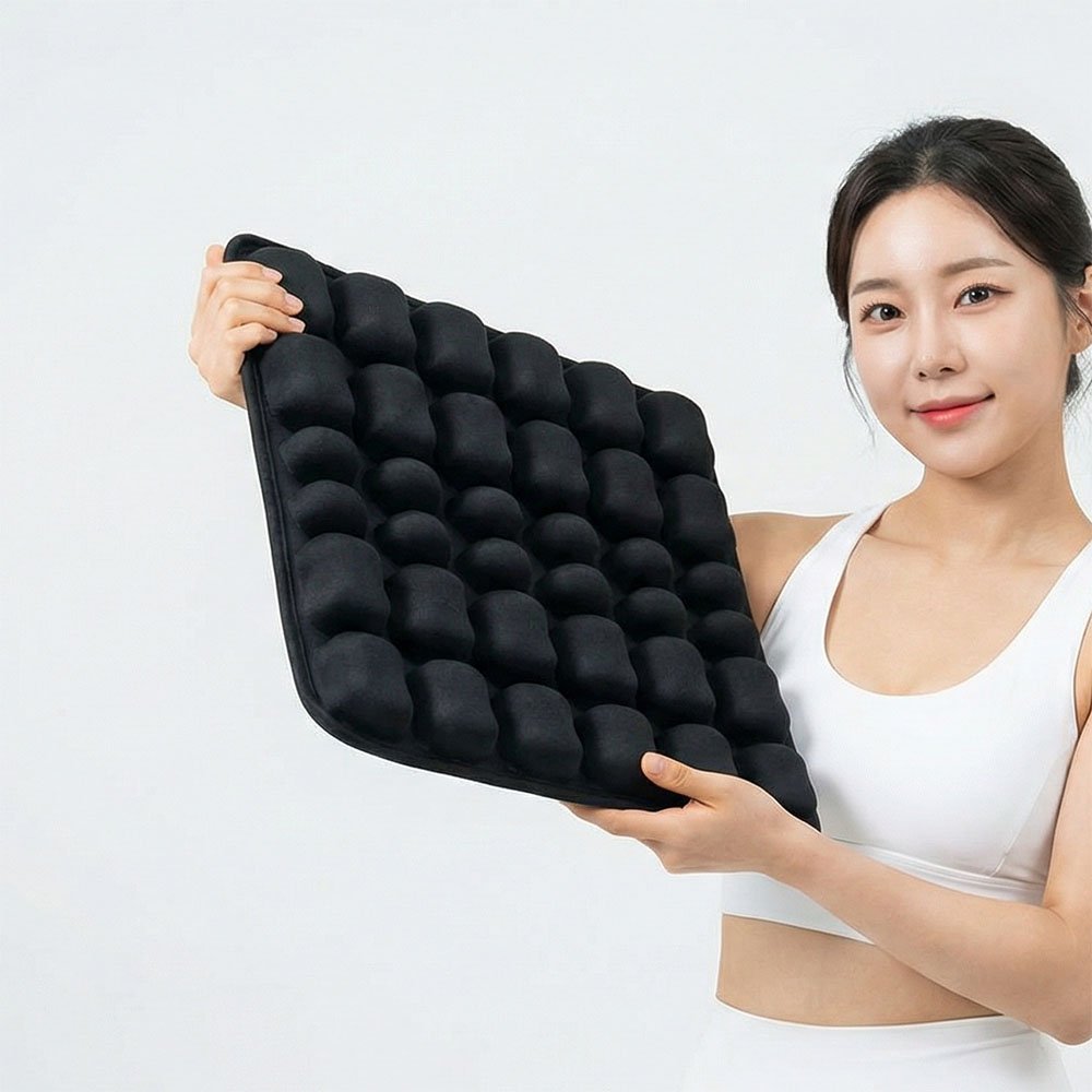 에어밸 무하중 방석 사무실 엉덩이 수험생 벌집 쿨링 무중력 시트, 블랙 1개할인 상세 이미지 1