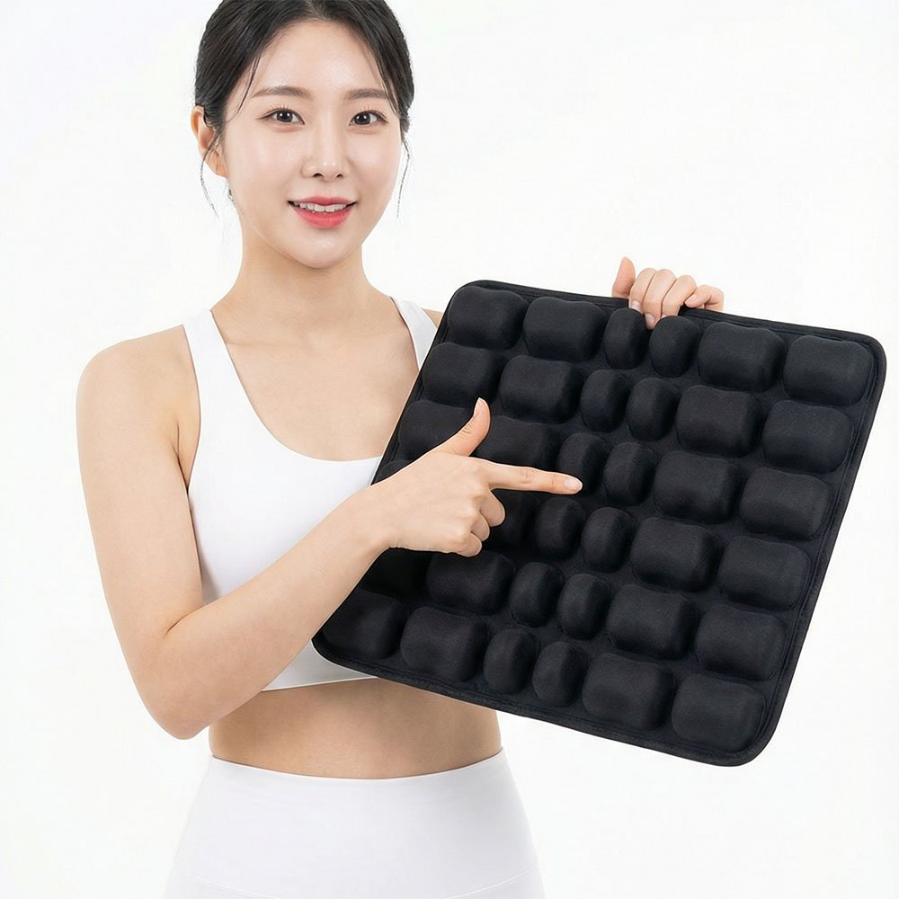에어밸 무하중 방석 사무실 엉덩이 수험생 벌집 쿨링 무중력 시트, 블랙 1개할인 상세 이미지 2