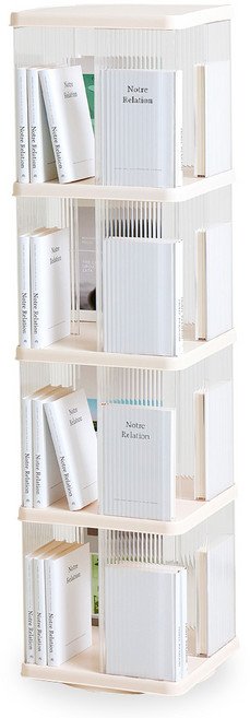 앤슬론 국내생산 몰리 회전 책장, 4단, 아이보리쿠폰할인