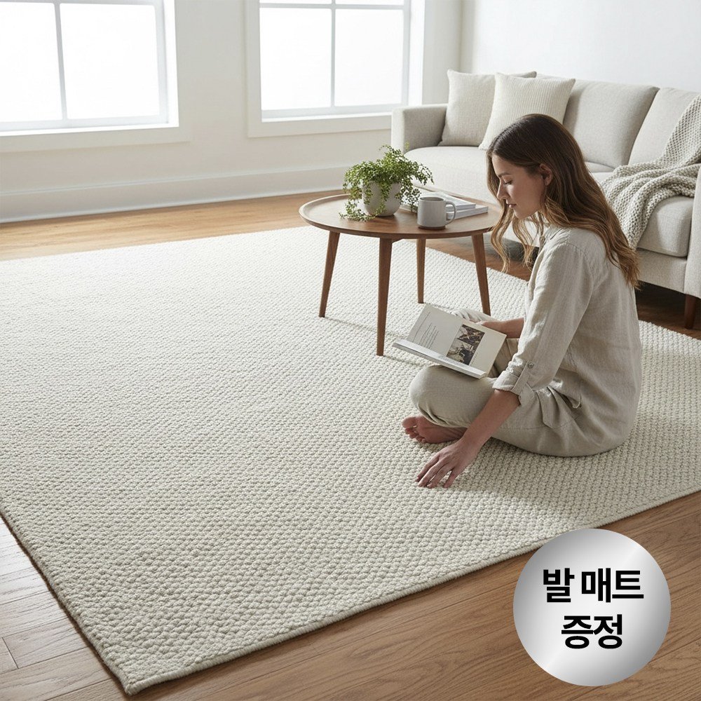 브릭스 사계절 워셔블 발수코팅 비정형 타원형 러그 상세 이미지 2