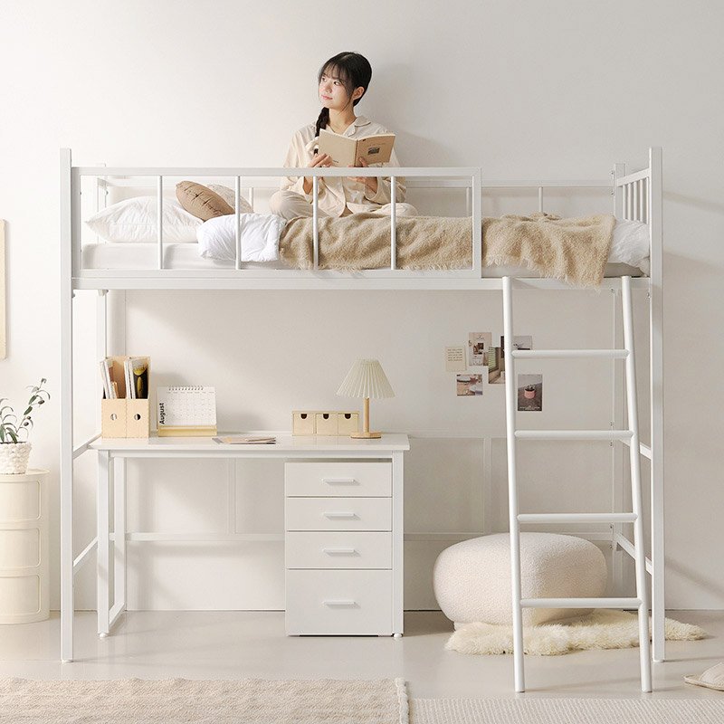 e스마트 프라임 철제 수납 2층 성인 벙커침대 SS, 프라임 벙커 A타입 화이트, 프라임 벙커 A타입 상세 이미지 1