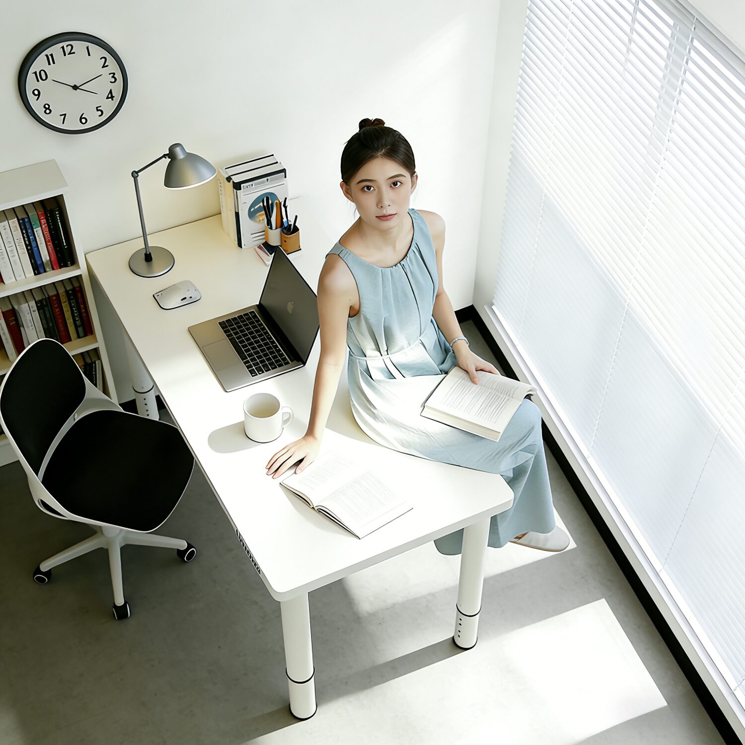 Unihome E0급 높이조절 1인용 학생 공부 책상 튼튼한 사무용 컴퓨터 테이블, 화이트쿠폰할인 상세 이미지 1