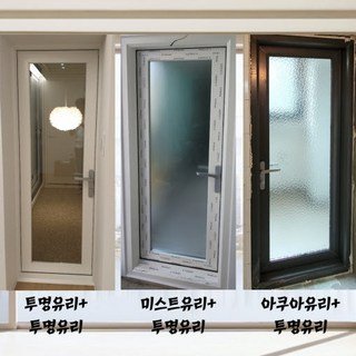 LX터닝도어 LG터닝도어 베란다터닝도어 LG중문 납품 시공 문틀 문짝, 아쿠아+투명 / 한면랩핑, 1개