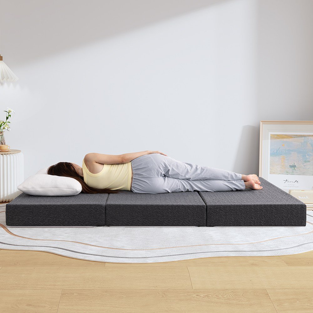 포근방 편안함 3단 접이식 메모리폼 매트리스 75X200X8CM 단단한 허리 지지 고밀도 토퍼 바닥 원룸용 + 캠핑 게스트용쿠폰할인 상세 이미지 1