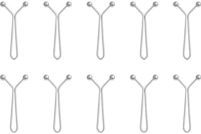 주식회사아텍스 바지 허리 조절 y클립 3.5 x 1.5 cm, 실버, 10개
