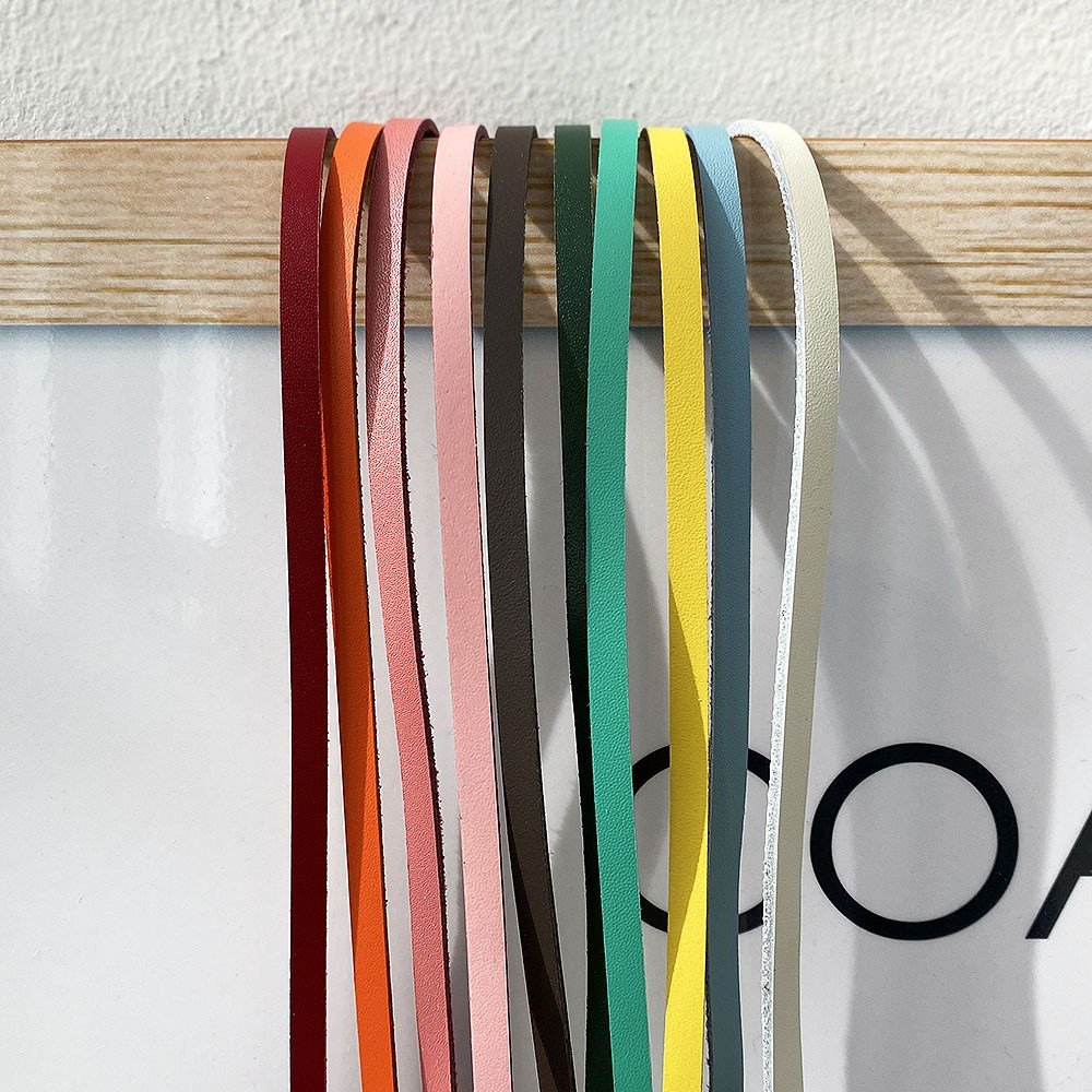 천연 납작 소가죽줄 5mm 모아보기 27color 팔찌 키링 마스크끈 만들기 diy끈, 검정, 1개 상세 이미지 2