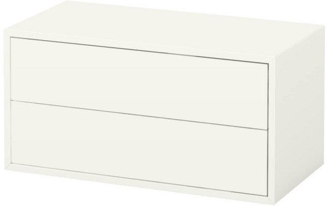 [이케아] EKET 에케트 수납장+서랍2 603.339.49, 기본, 브라운/호두나무 무늬