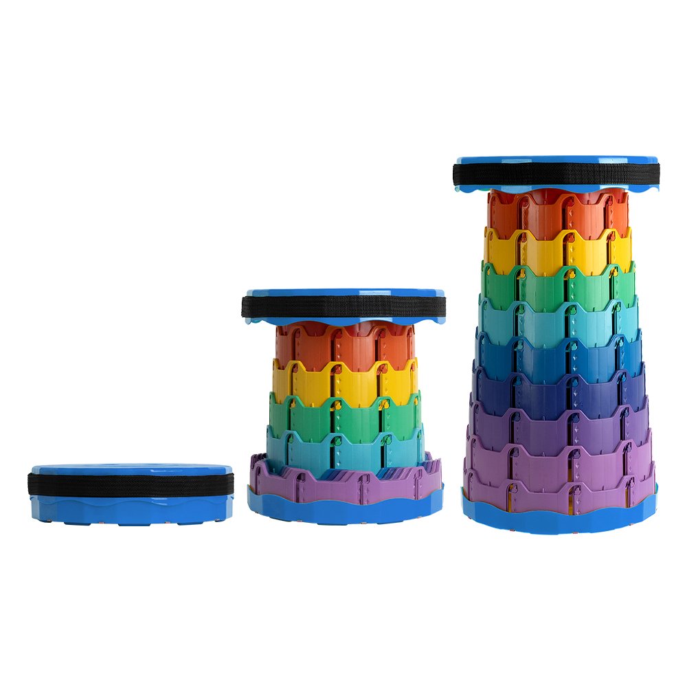 코멧 아웃도어 휴대용 높이조절 캠핑 스툴, 레인보우 블루, 1개 상세 이미지 2