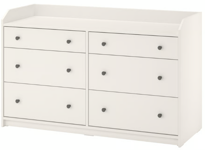 이케아 HAUGA 하우가 6칸서랍장 화이트 138x46x84cm 805.815.37, 6개