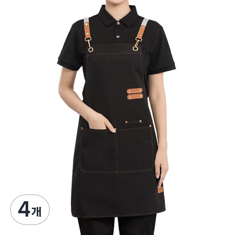 다퍼남 방수 캔버스 앞치마, 블랙, 4개쿠폰할인 상세 이미지 1
