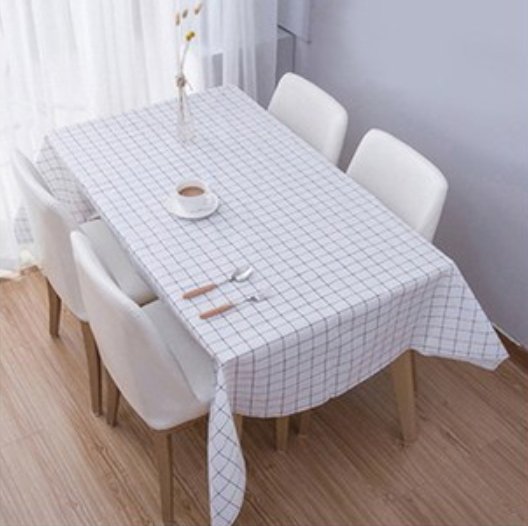 PVC 방수 식탁보, 화이트, 137 x 180 cm, 1개 상세 이미지 1